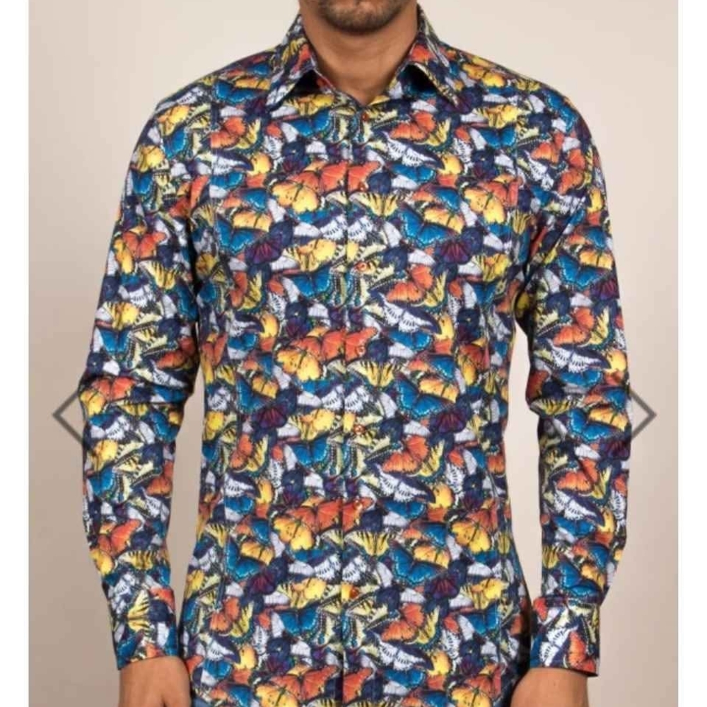 Coton Doux Printed Butterfly Button Down